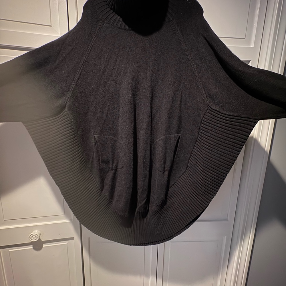 PLUS SIZED Unique BLACK sculptural Knit Sweater